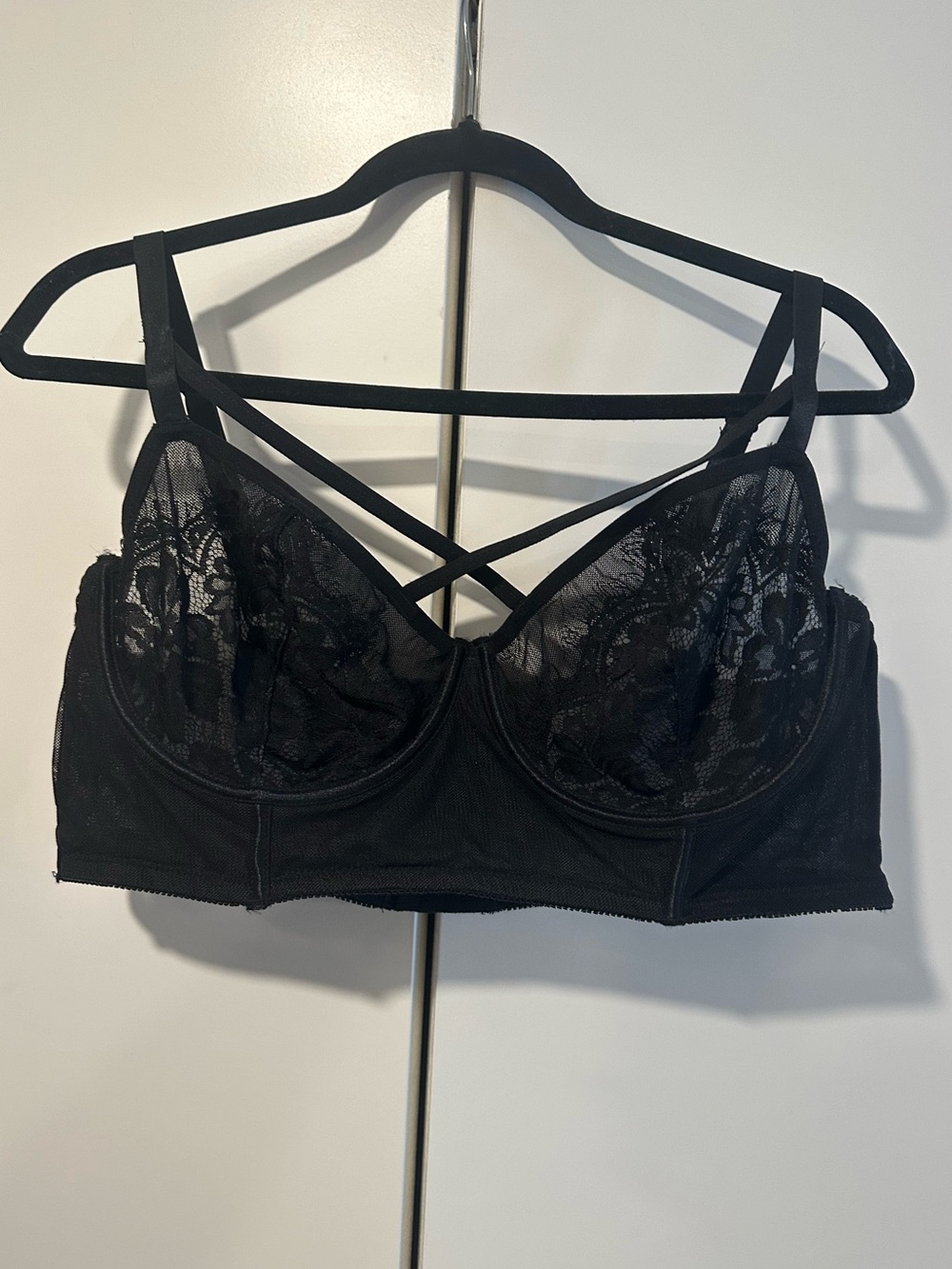 Black Lace Strappy Longline Bra - Women Intimates Torrid 3 Bralette